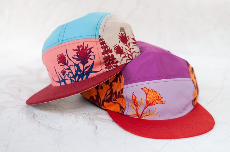 California Poppy 5 Panel Hat, Trail Hat