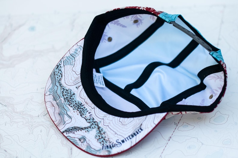 Paintbrush Print 5 Panel Hat, Flat Brim, Mountain Trail
