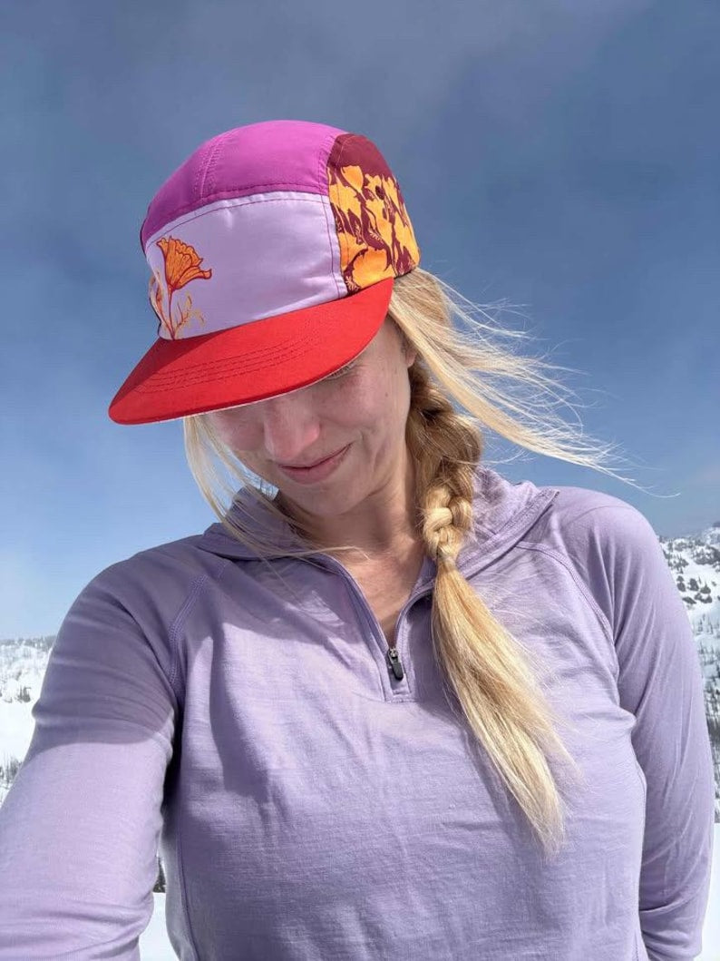 California Poppy 5 Panel Hat, Trail Hat