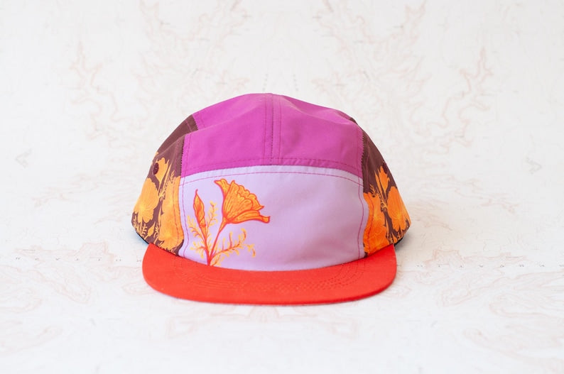 California Poppy 5 Panel Hat, Trail Hat