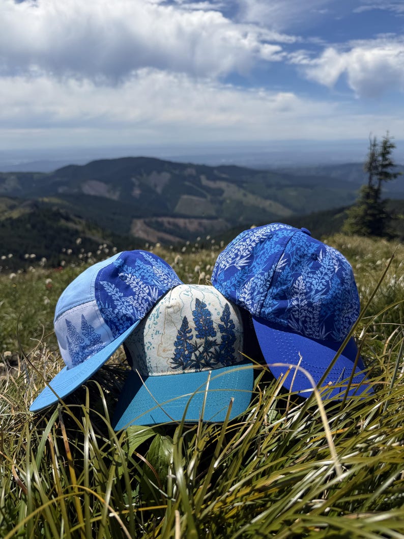 Lupine Wildflower 5 Panel Hat, Trail Hat