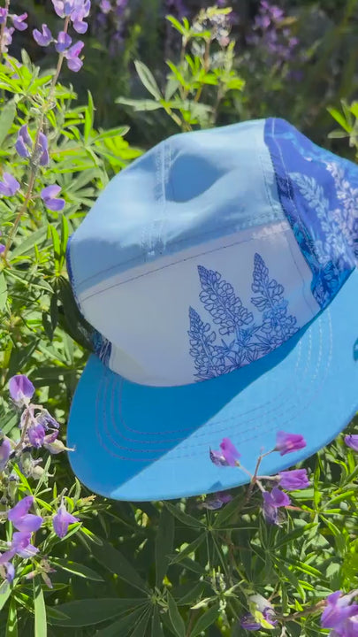 Lupine Wildflower 5 Panel Hat, Trail Hat
